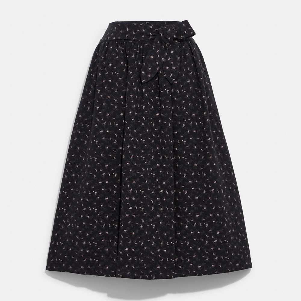 Coach Quilted Dirndl Skirt In Organic Cotton Sz US4